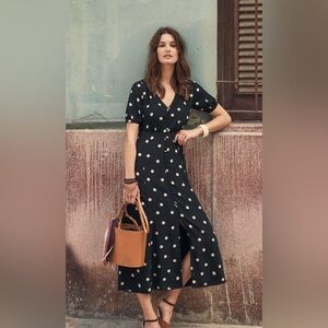 Sezane Sollie Polka Dot Dress size 42